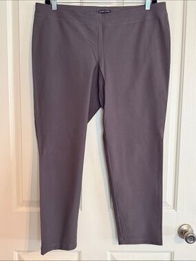 Eileen Fisher Dark Taupe Straight-Leg Ponte Pants